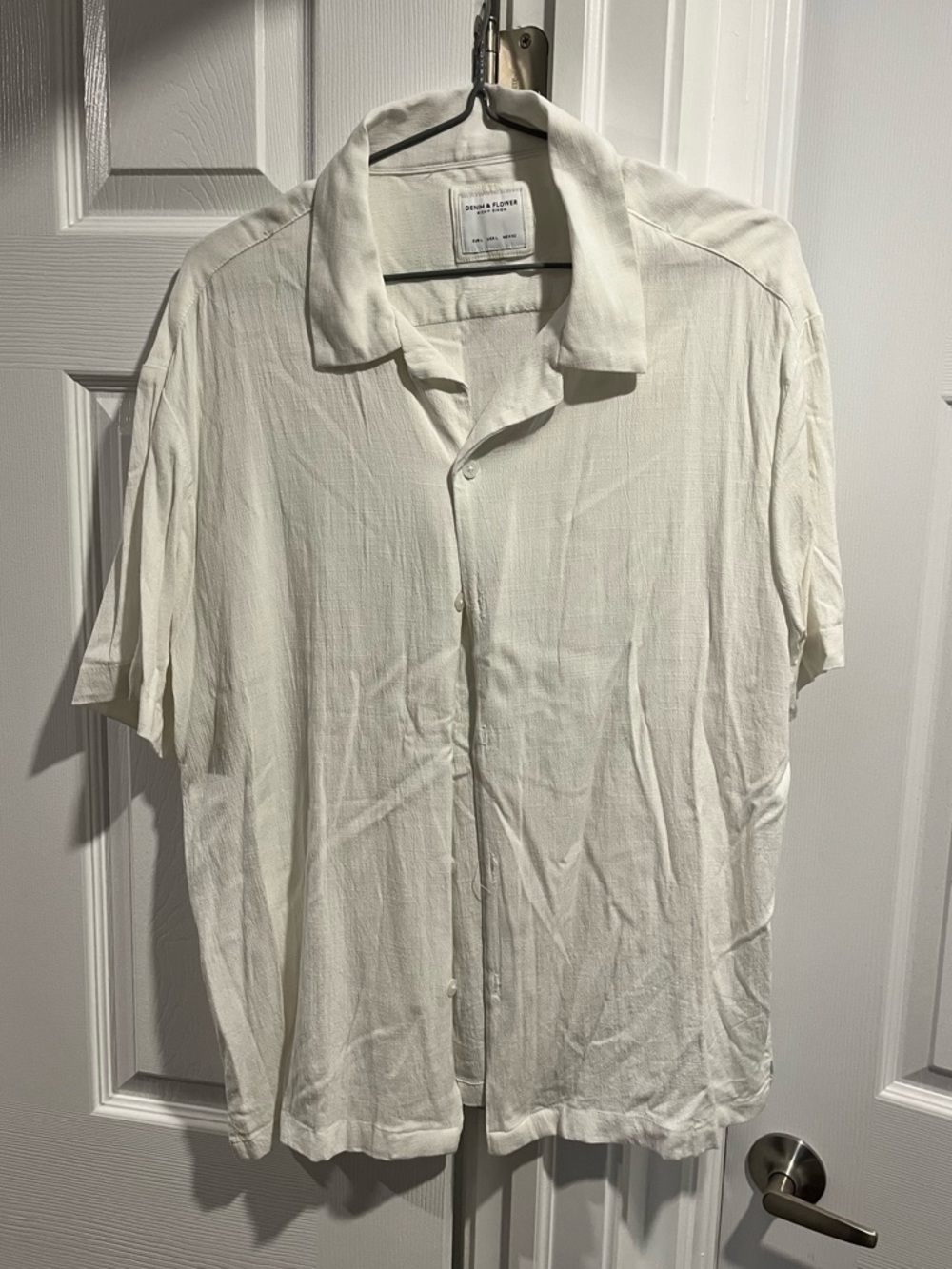 Men's Camp Collar Shirt in Off-White
